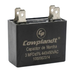Capacitor de Marcha Cowplandt 3µF ±5% 450VAC - Para Motor Ventilador